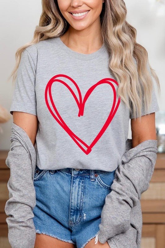 Simple Heart Valentine Graphic Tee - Bitsy Gypsy Boutique