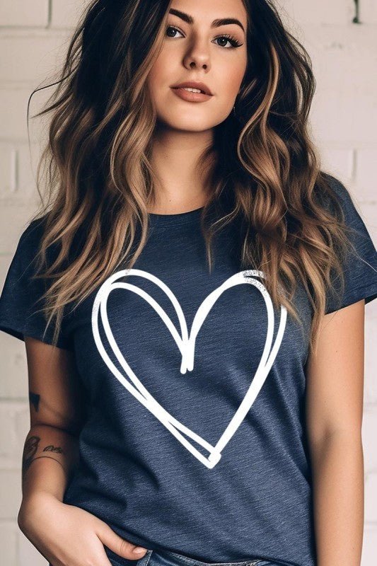 Simple Heart Valentine Graphic Tee - Bitsy Gypsy Boutique