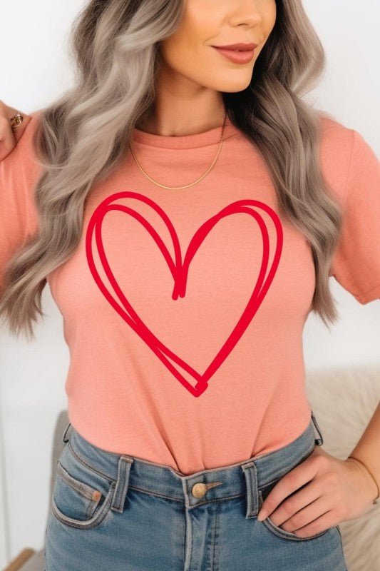 Simple Heart Valentine Graphic Tee - Bitsy Gypsy Boutique