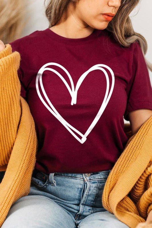 Simple Heart Valentine Graphic Tee - Bitsy Gypsy Boutique