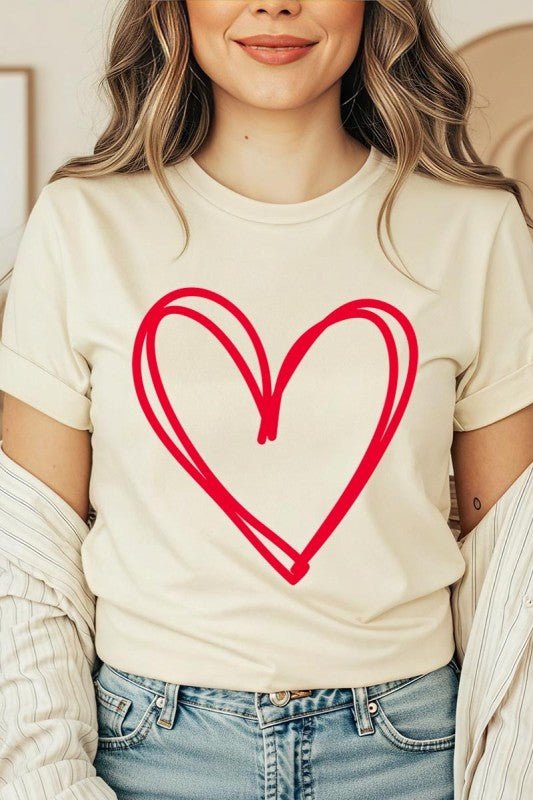 Simple Heart Valentine Graphic Tee - Bitsy Gypsy Boutique