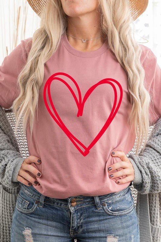 Simple Heart Valentine Graphic Tee - Bitsy Gypsy Boutique