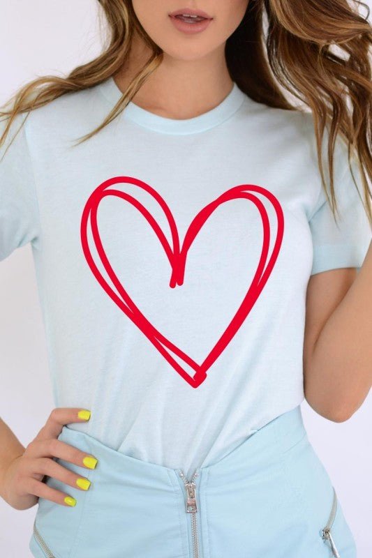 Simple Heart Valentine Graphic Tee - Bitsy Gypsy Boutique