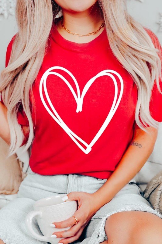 Simple Heart Valentine Graphic Tee - Bitsy Gypsy Boutique