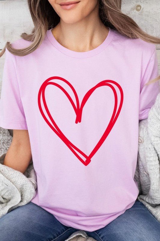 Simple Heart Valentine Graphic Tee - Bitsy Gypsy Boutique