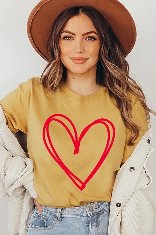 Simple Heart Valentine Graphic Tee - Bitsy Gypsy Boutique