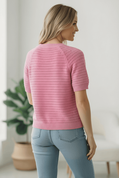 Simply Sweet Button Down Pink Sweater - Bitsy Gypsy Boutique