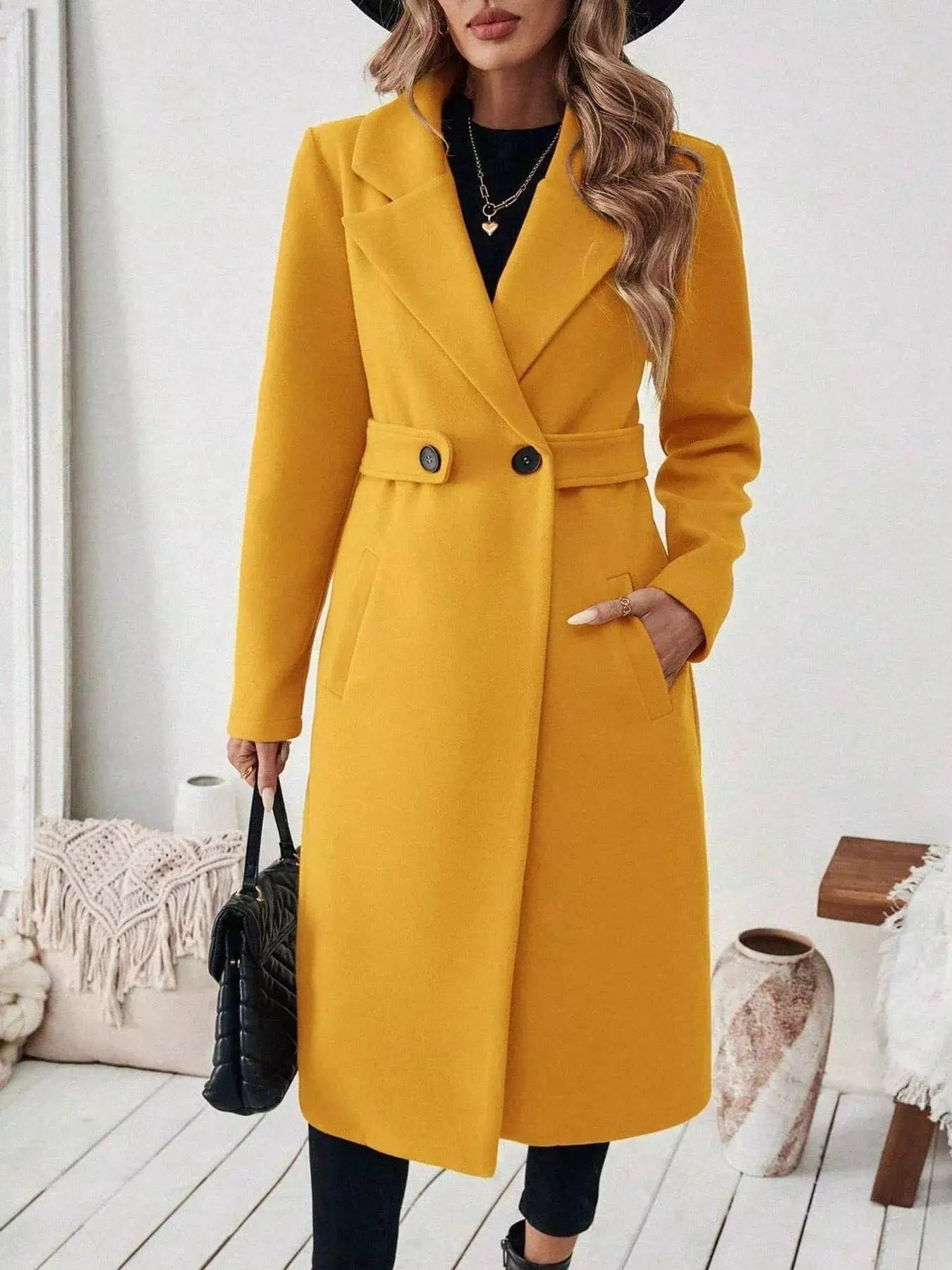 Single-Button Longline Coat - Bitsy Gypsy Boutique