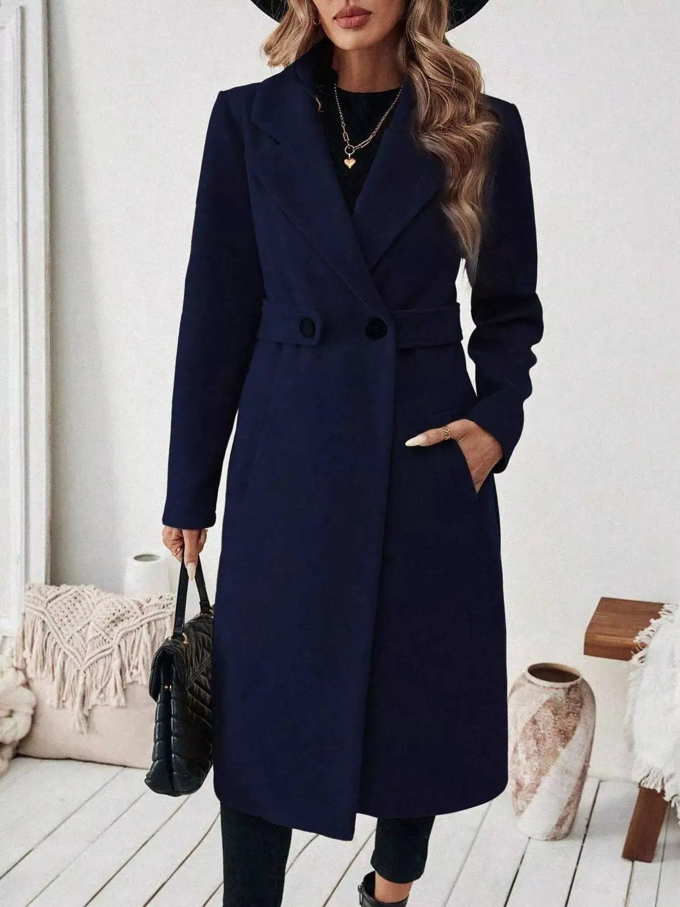 Single-Button Longline Coat - Bitsy Gypsy Boutique