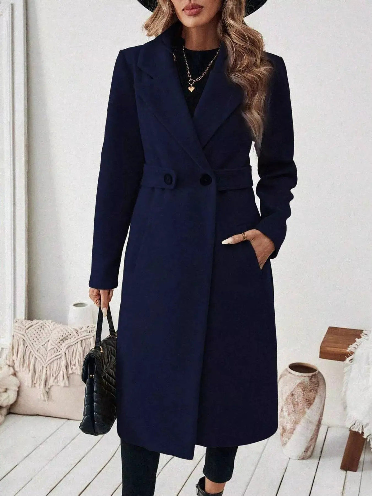 Single-Button Longline Coat - Bitsy Gypsy Boutique