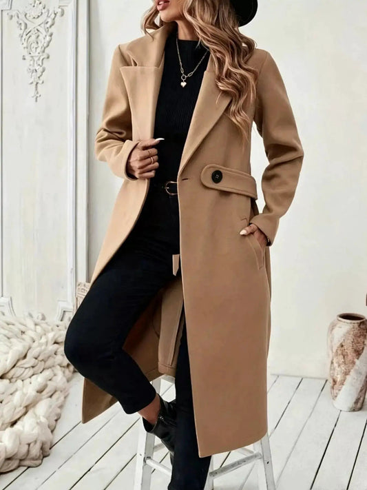 Single-Button Longline Coat - Bitsy Gypsy Boutique