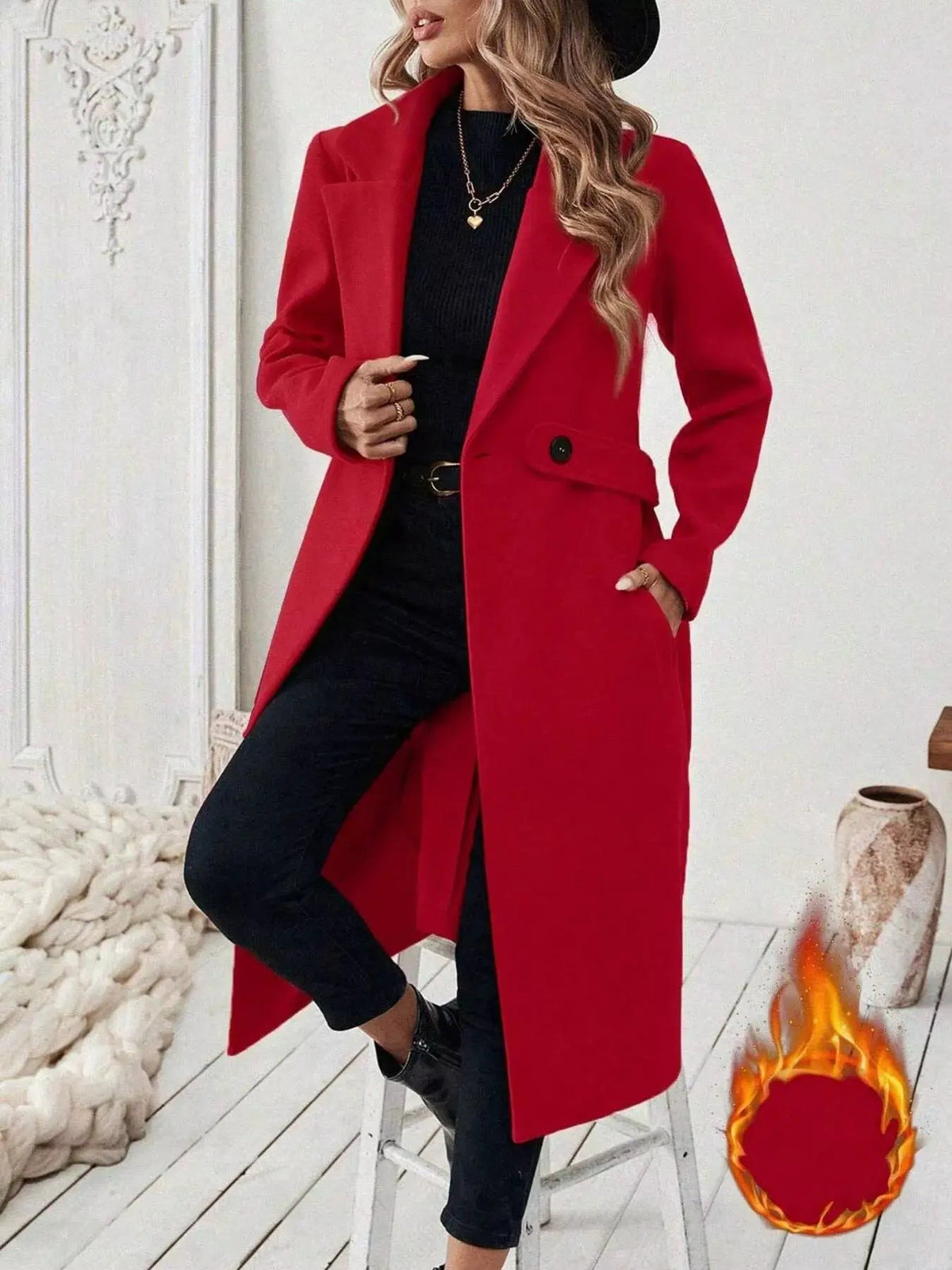 Single-Button Longline Coat - Bitsy Gypsy Boutique