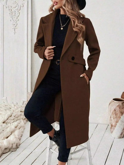 Single-Button Longline Coat - Bitsy Gypsy Boutique
