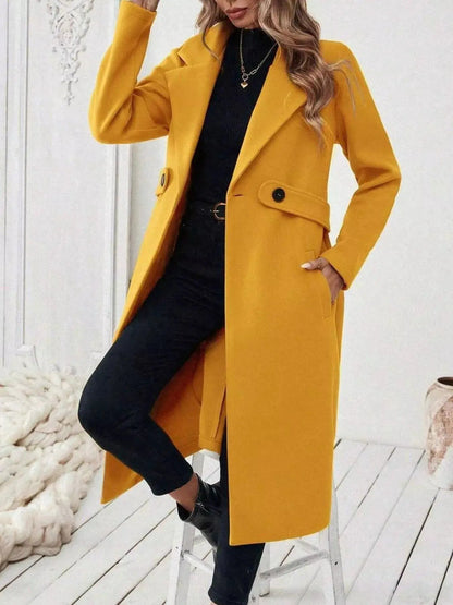 Single-Button Longline Coat - Bitsy Gypsy Boutique