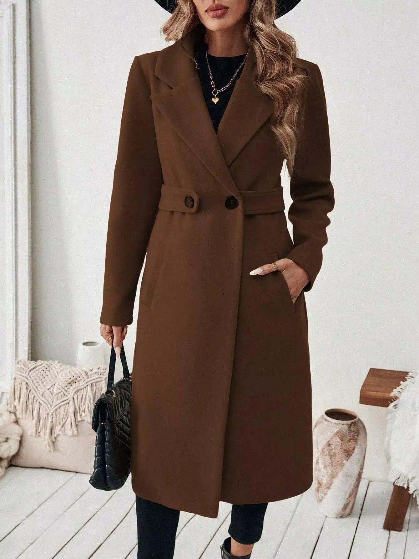 Single-Button Longline Coat - Bitsy Gypsy Boutique