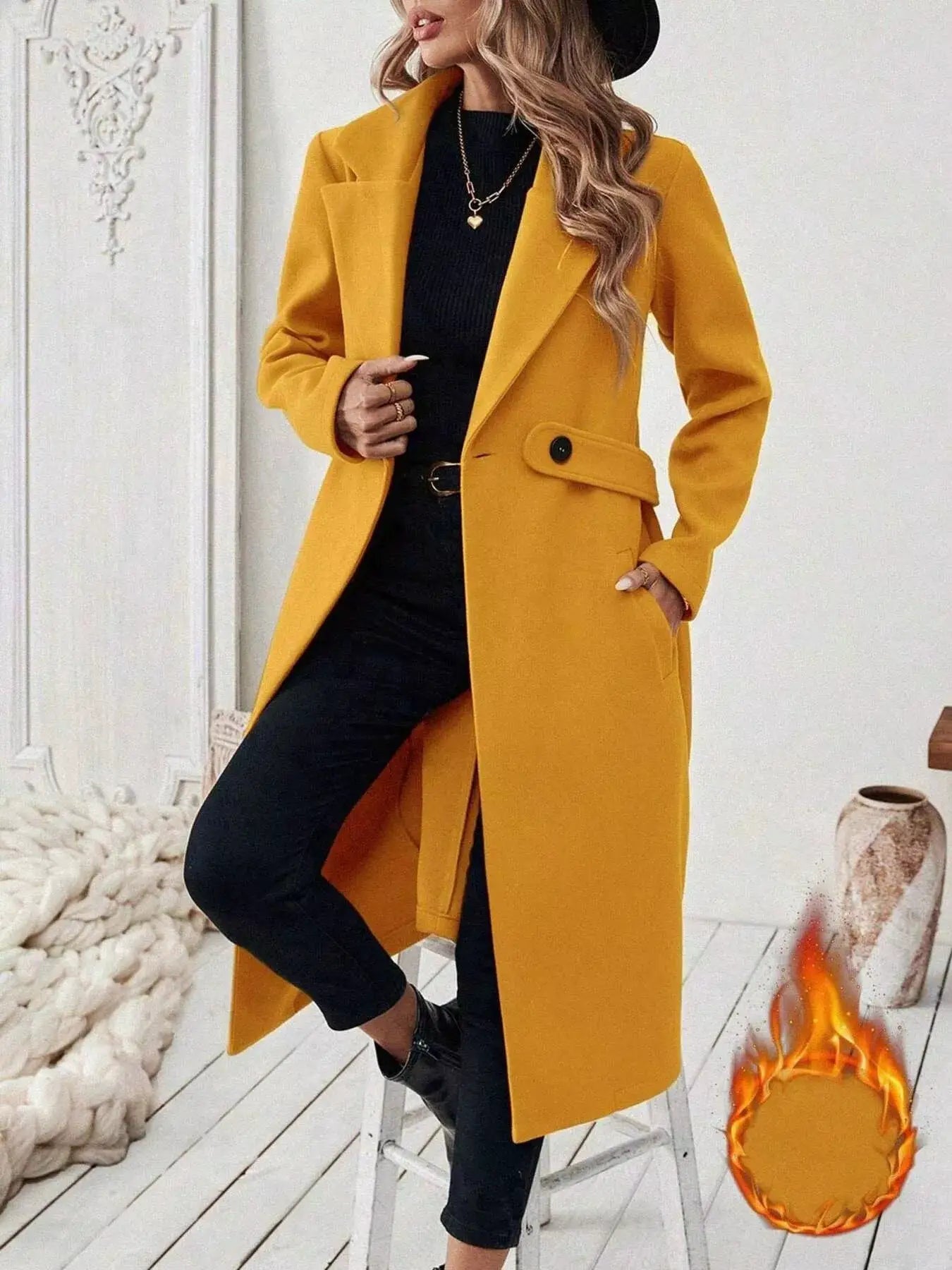 Single-Button Longline Coat - Bitsy Gypsy Boutique