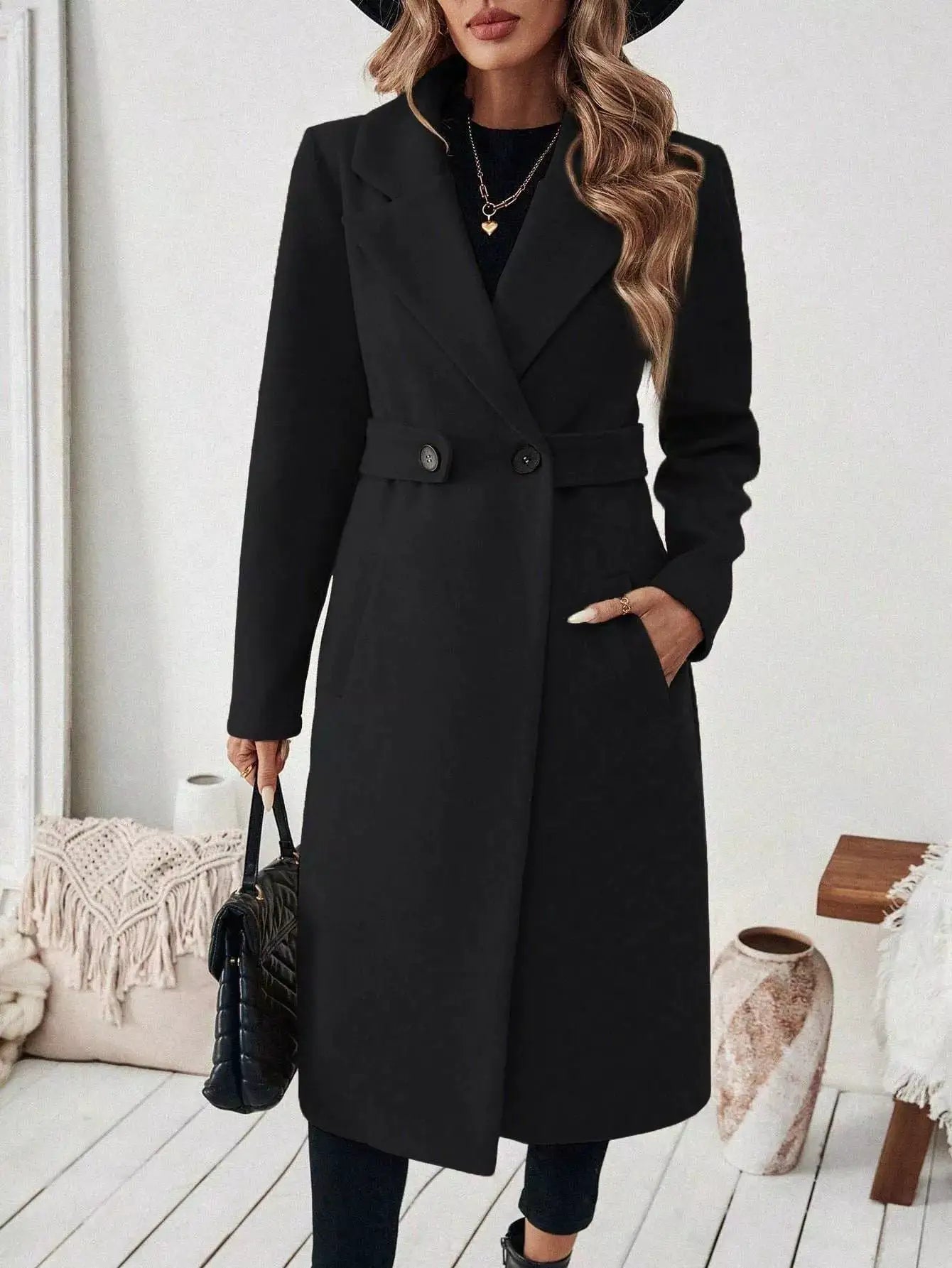 Single-Button Longline Coat - Bitsy Gypsy Boutique
