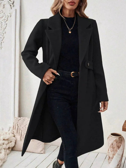 Single-Button Longline Coat - Bitsy Gypsy Boutique