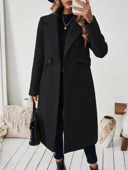 Single-Button Longline Coat - Bitsy Gypsy Boutique