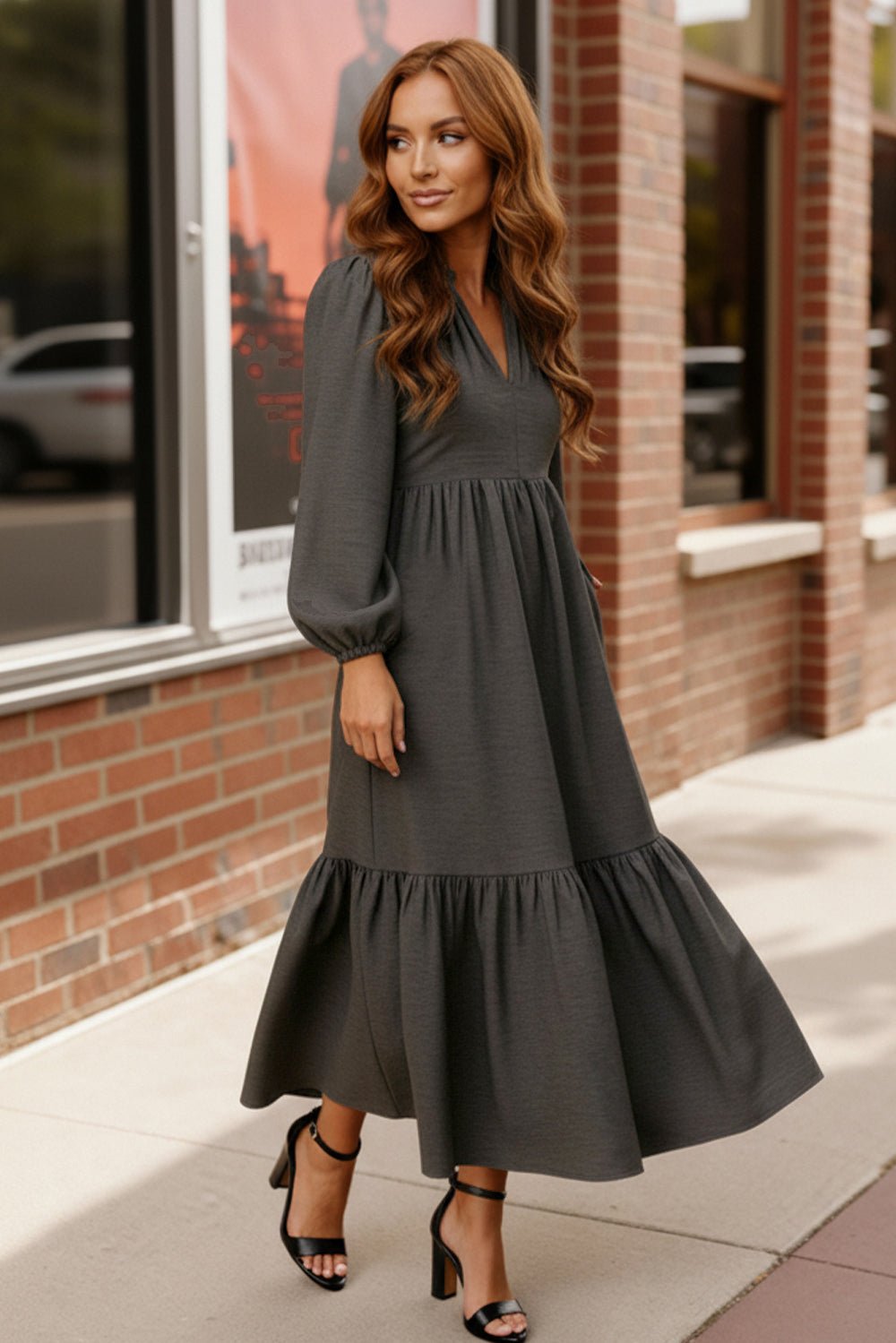 Slate Serenade Maxi Dress - Bitsy Gypsy Boutique