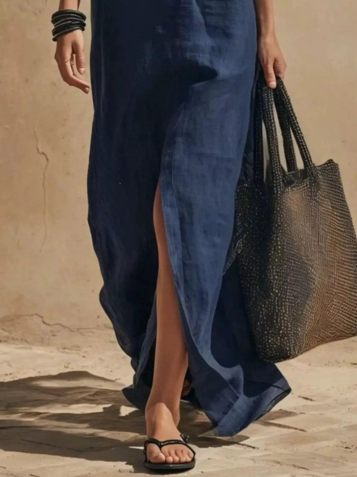 Slit Front Spaghetti Strap Maxi Dress by Trendsi