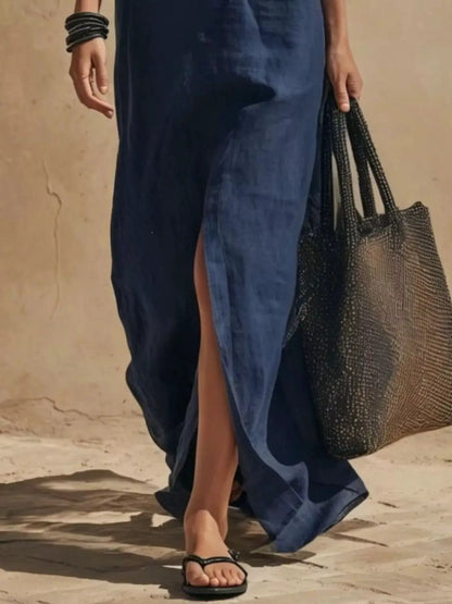 Slit Front Spaghetti Strap Maxi Dress by Trendsi