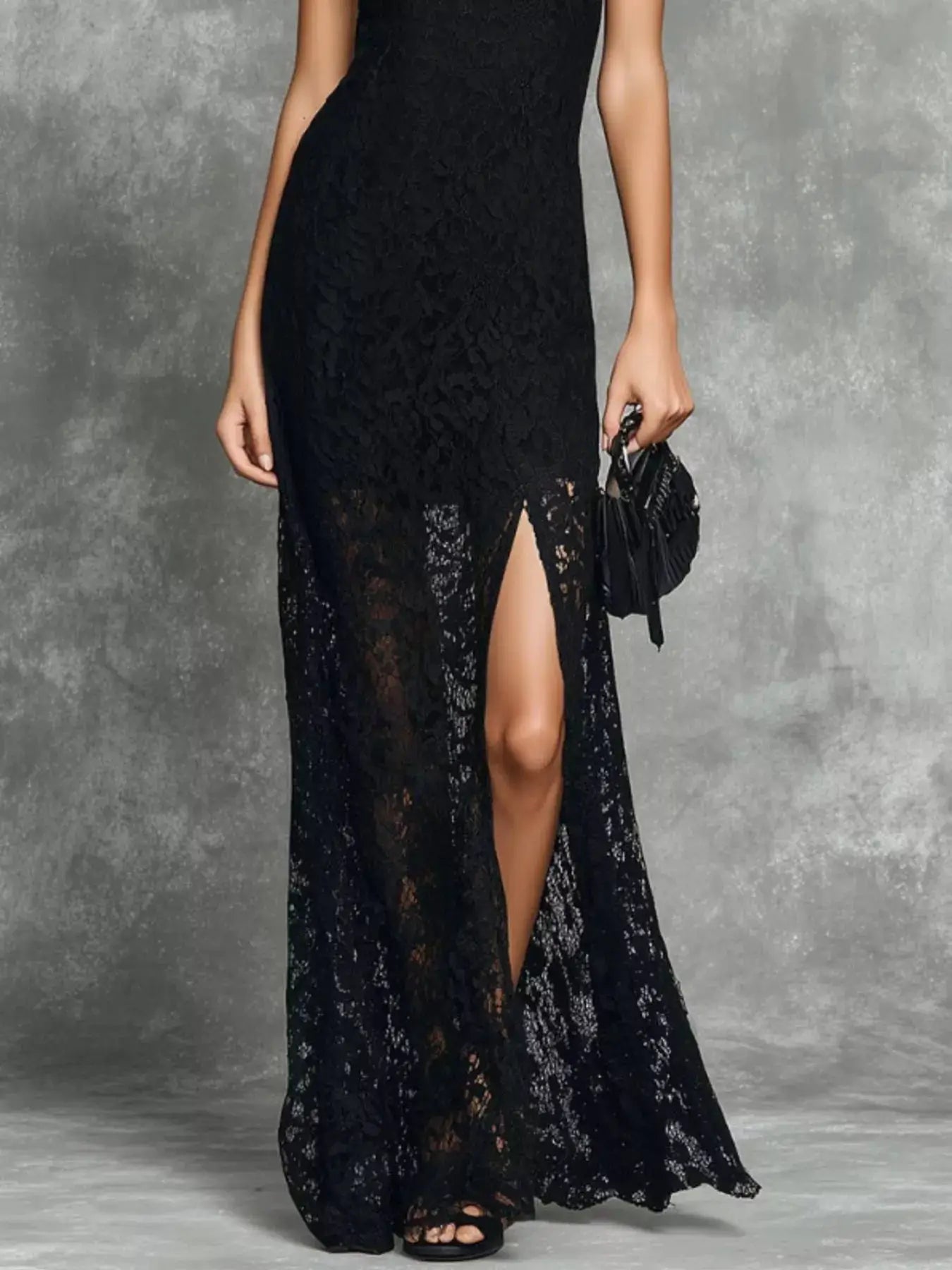 Slit Lace Sleeveless Maxi Dress - Bitsy Gypsy Boutique