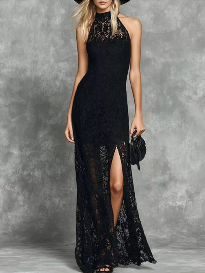 Slit Lace Sleeveless Maxi Dress - Bitsy Gypsy Boutique
