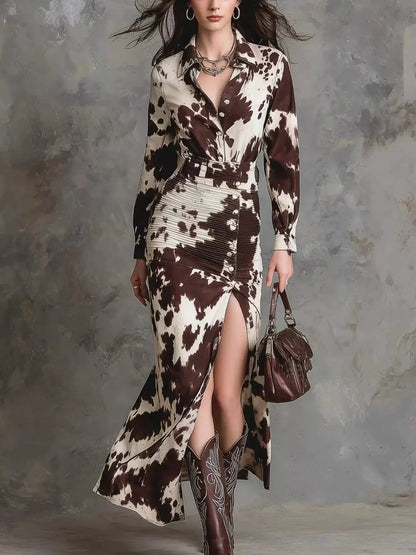 Slit Long Sleeve Shirt Dress - Bitsy Gypsy Boutique