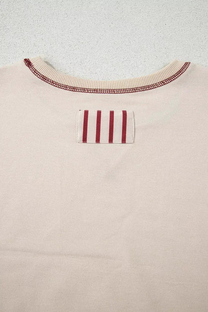 Slit Striped Long Sleeve Sweatshirt - Bitsy Gypsy Boutique
