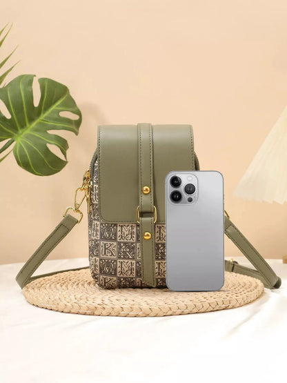 Small Olive Printed PU Leather Flap Crossbody Bag - Bitsy Gypsy Boutique