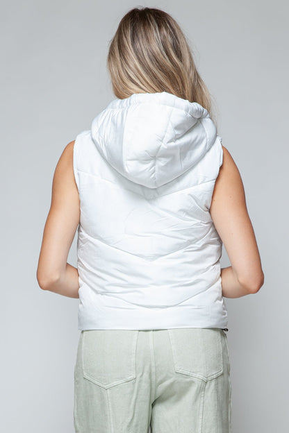 Snobbish Zip Up Quilted Hooded Vest - Bitsy Gypsy Boutique