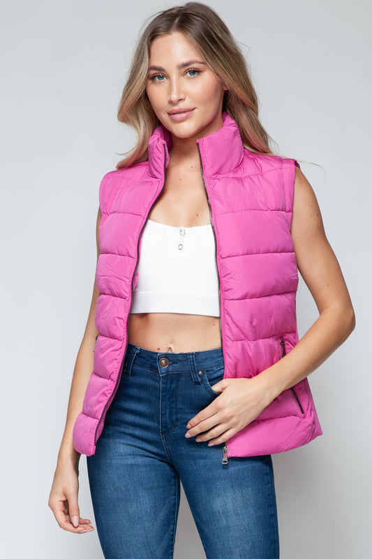 Snobbish Zip Up Turtleneck Vest with Pockets - Bitsy Gypsy Boutique