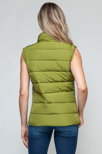 Snobbish Zip Up Turtleneck Vest with Pockets - Bitsy Gypsy Boutique