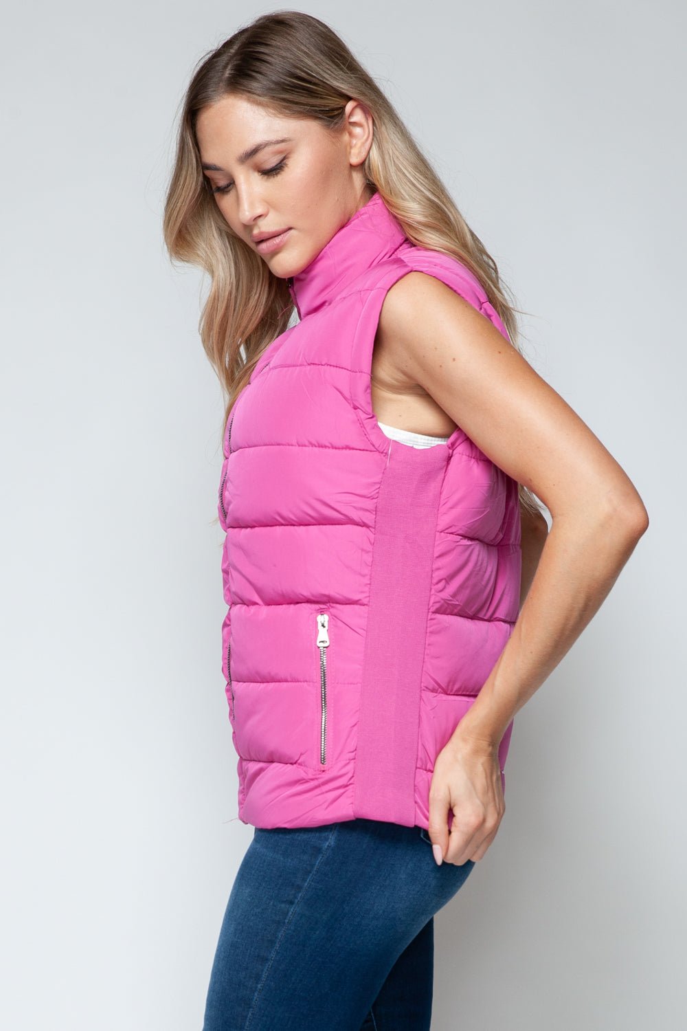 Snobbish Zip Up Turtleneck Vest with Pockets - Bitsy Gypsy Boutique
