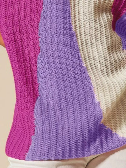 SO ME Boat Neck Multi Colored Lightweight Sweater Top - Bitsy Gypsy Boutique