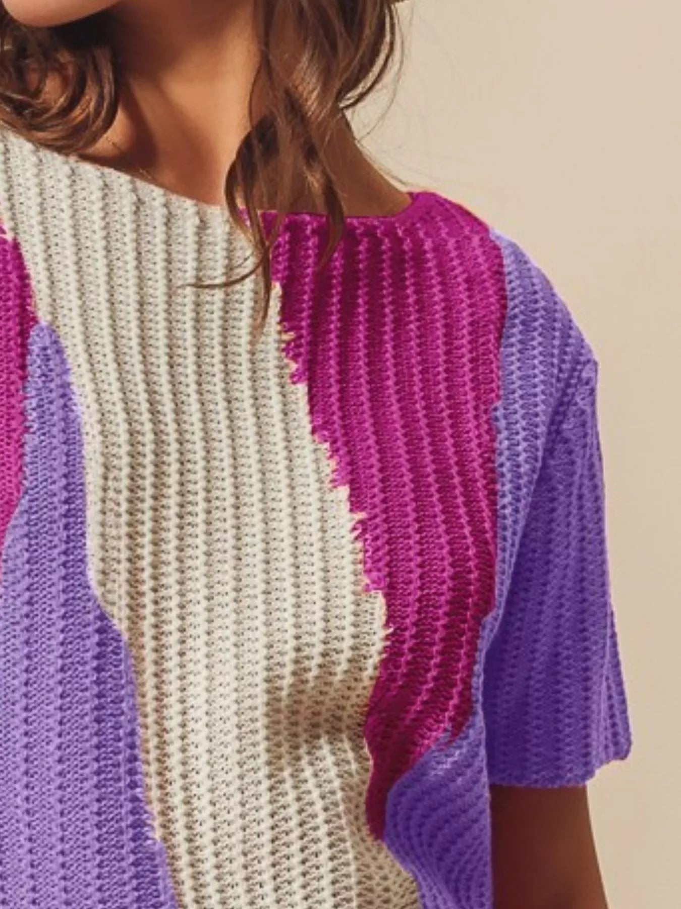 SO ME Boat Neck Multi Colored Lightweight Sweater Top - Bitsy Gypsy Boutique