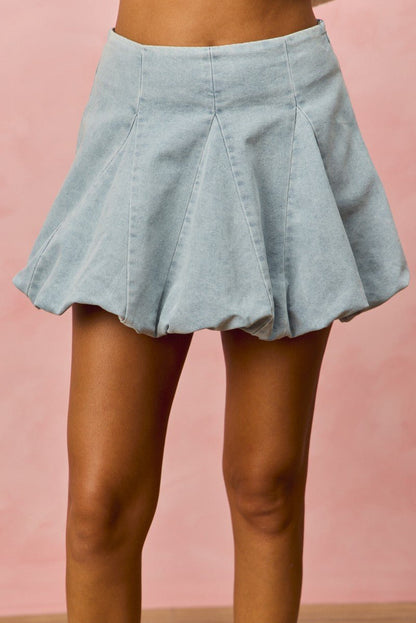 SO ME Denim Bubble Mini Skirt - Bitsy Gypsy Boutique