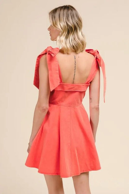 SO ME Fit and Flare Washed Gameday Dress - Bitsy Gypsy Boutique