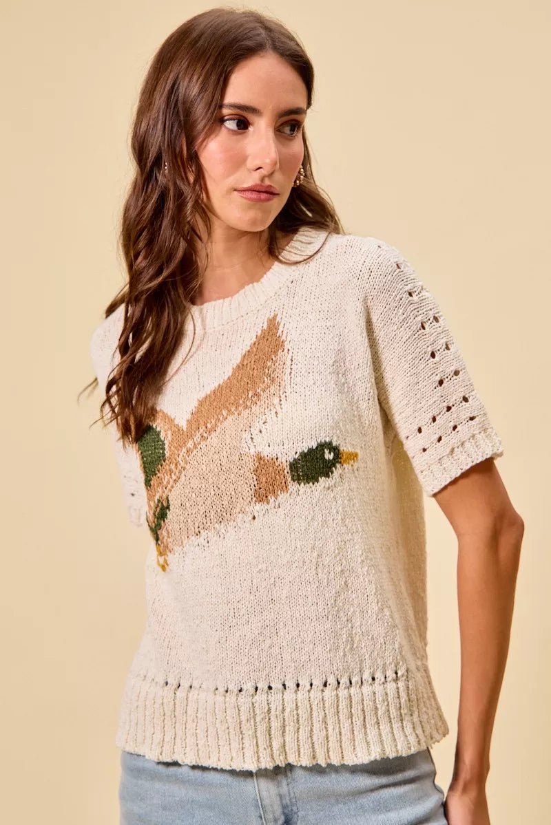 SO ME Flying Duck Sweater Top - Bitsy Gypsy Boutique