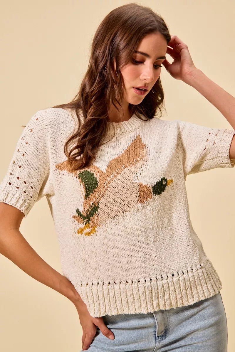 SO ME Flying Duck Sweater Top - Bitsy Gypsy Boutique