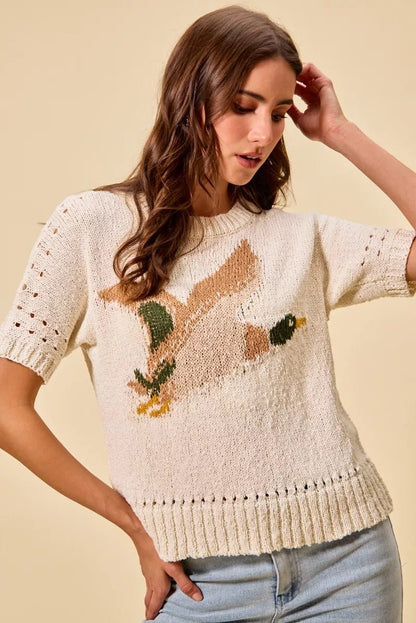 SO ME Flying Duck Sweater Top - Bitsy Gypsy Boutique