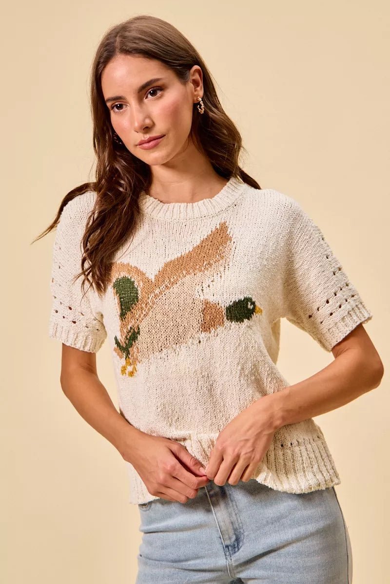 SO ME Flying Duck Sweater Top - Bitsy Gypsy Boutique