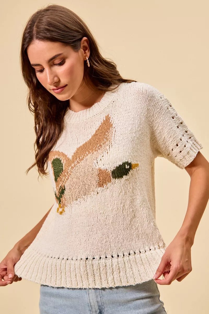 SO ME Flying Duck Sweater Top - Bitsy Gypsy Boutique