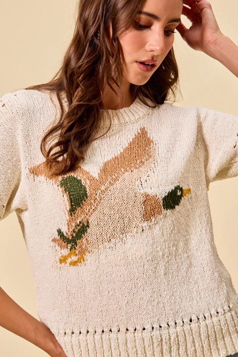 SO ME Flying Duck Sweater Top - Bitsy Gypsy Boutique