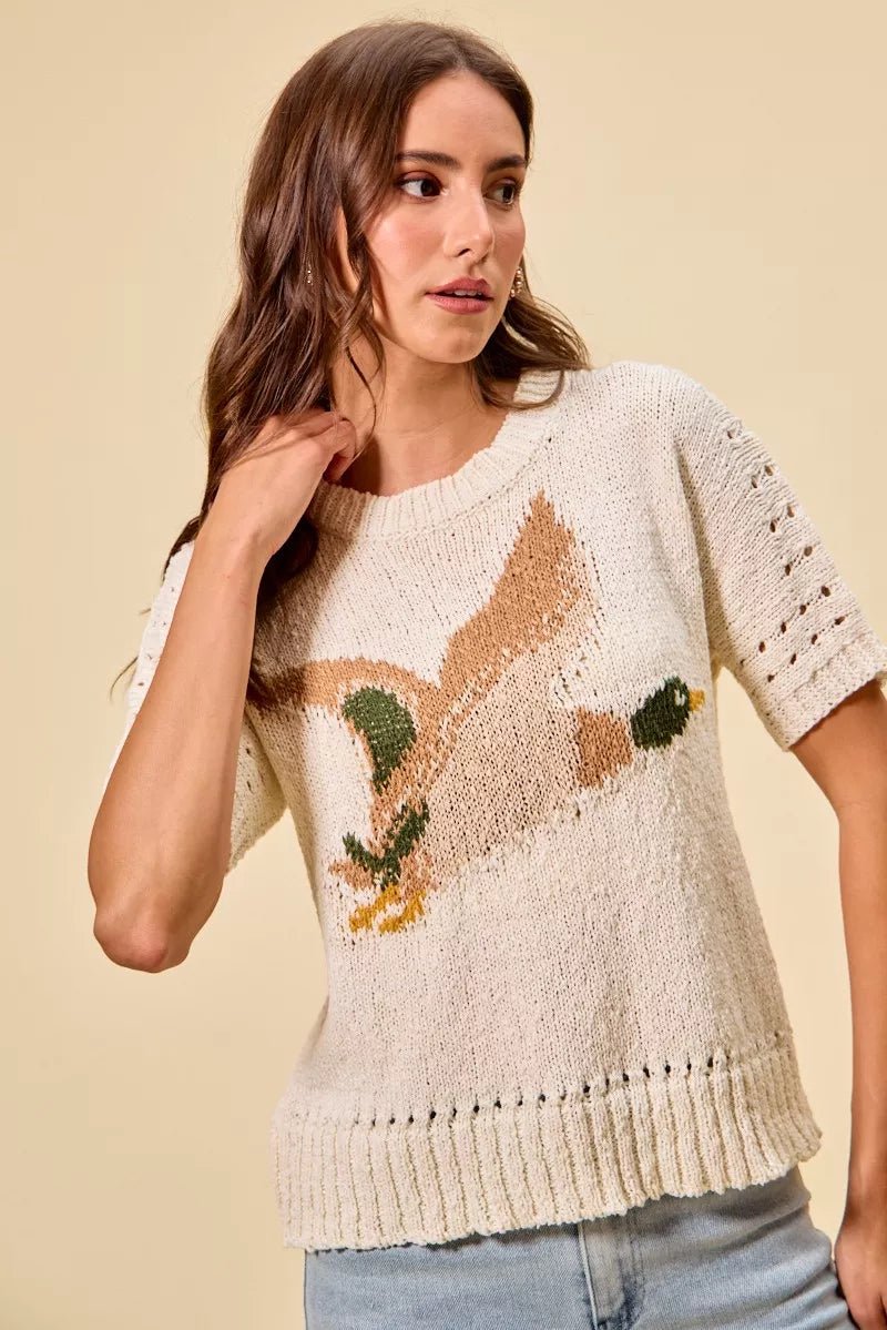 SO ME Flying Duck Sweater Top - Bitsy Gypsy Boutique