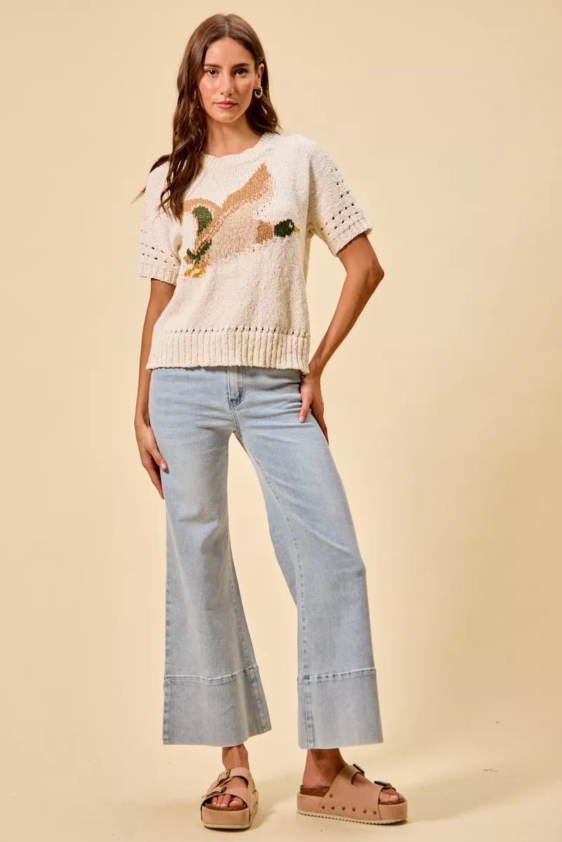 SO ME Flying Duck Sweater Top - Bitsy Gypsy Boutique