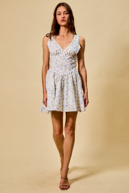 SO ME Froal Print Fit and Flare Dress - Bitsy Gypsy Boutique