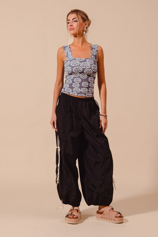 SO ME Loose Fit Jogger Pants With Double Lined Side Detail - Bitsy Gypsy Boutique