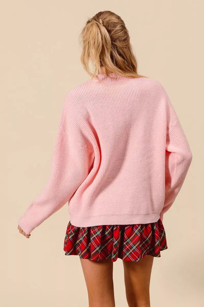 SO ME Merry Christmas Tinsel Lettering Sweater - Bitsy Gypsy Boutique